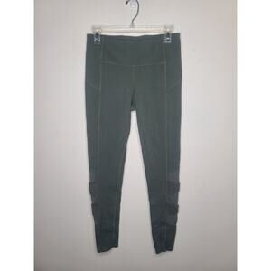 Athleta green mesh criss cross leggings - medium  152899